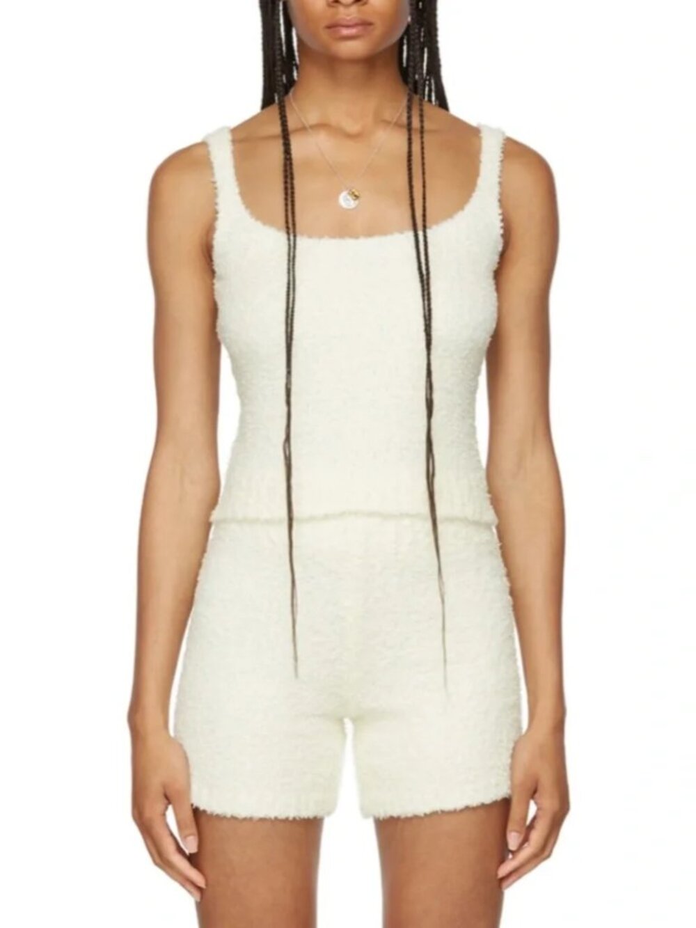 SKIMS Cozy Tank Top & Shorts Set Ivory Size XS